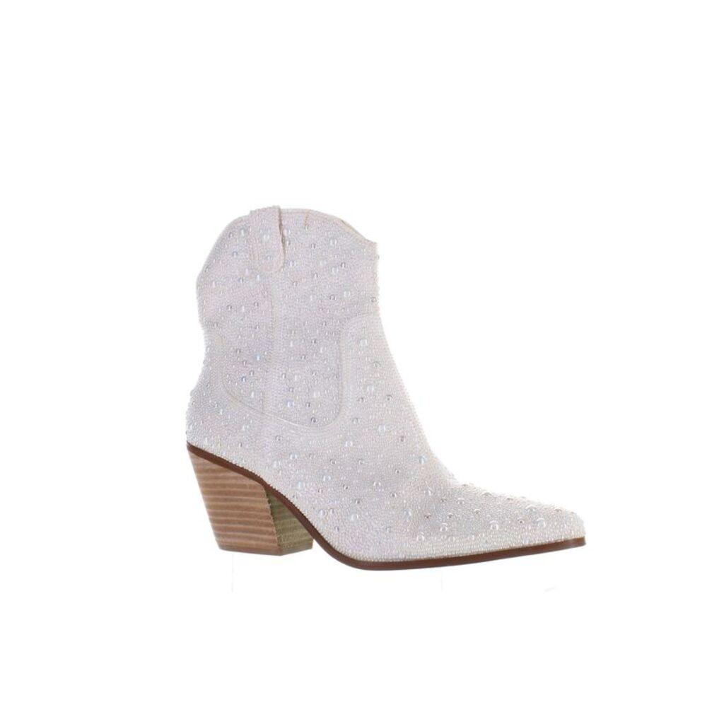 Betsey Johnson Womens Emory White Ankle Boots Size 9 Medium (B, M) - Picture 2 of 4